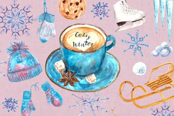Download Cozy Winter Watercolor Clip Art Set - Premium Bundle