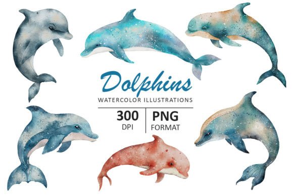 Download Dolphin Watercolor Illustration - Watercolor illustration Collection
