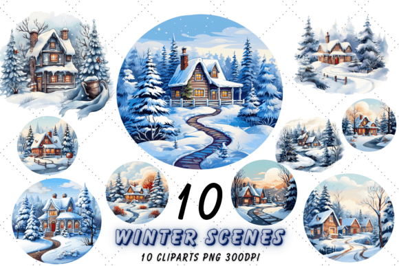 Download Cozy Winter Scenes Clipart | Winter - Premium Resources