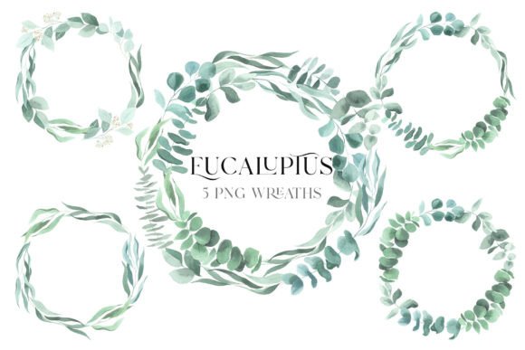 Download Watercolor Eucalyptus Wreath Clipart PNG - Premium Resources