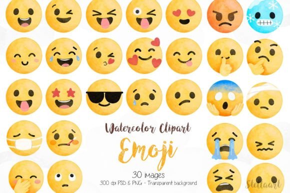 Download Emoji Watercolor Illustration - Watercolor illustration Collection