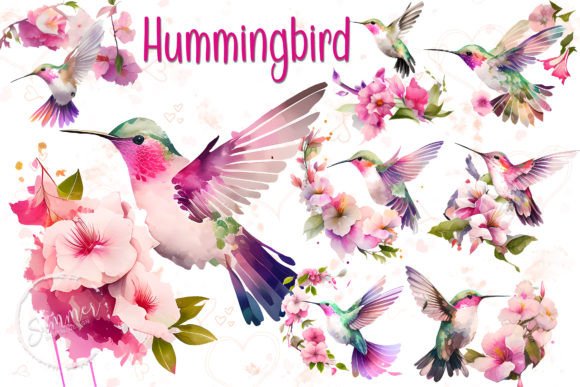 Download Cute Hummingbird Watercolor Clipart - Hummingbird watercolor Collection