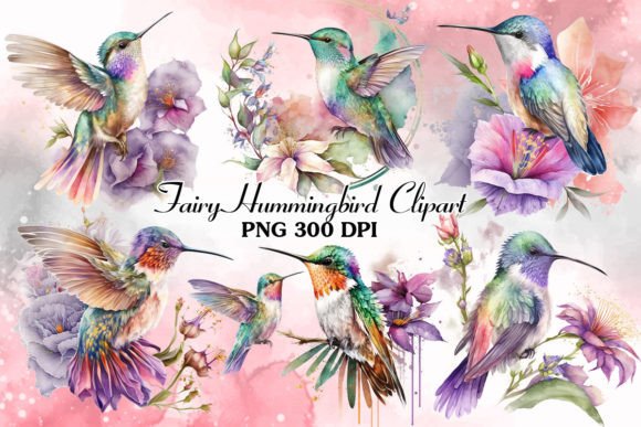Download Fairy Hummingbird Watercolor Clipart - Hummingbird watercolor Collection